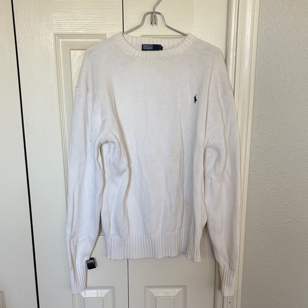 Polo by Ralph Lauren Men's Cream Crewneck Sweater